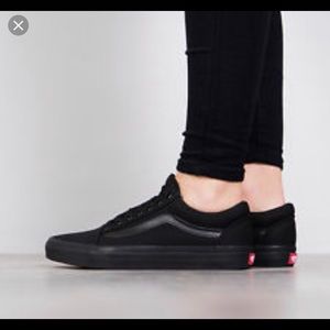 All black old skool vans womens Clearance